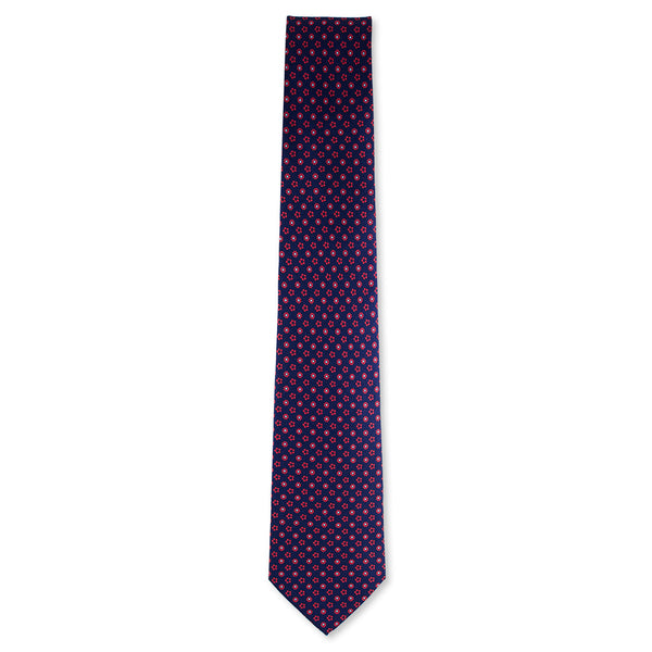 Navy with Burgundy Foulard Tie